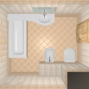 Layout af fliser i badeværelset: en liste over mulige indstillinger og skemaer med eksempler