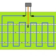 Indelingsschema's van leidingen voor een waterverwarmde vloer en de aansluiting van een elektrische vloer