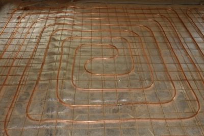 Installation of a copper heating system