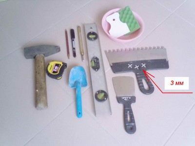Colocação de ladrilhos DIY - conjunto de ferramentas