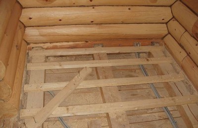 Идеалното разстояние между гредите при полагане на пода в дървена къща е 60 cm