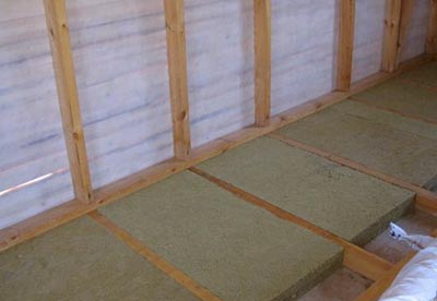 Топлотна изолација бетонског пода на трупце