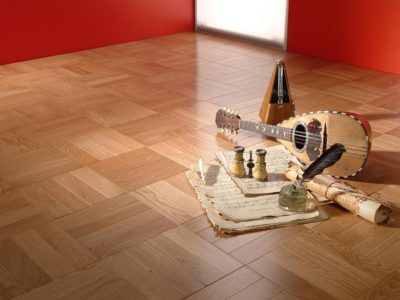The technology of laying parquet straight squares