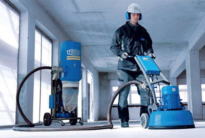 The use of professional equipment guarantees the quality of grinding a concrete floor