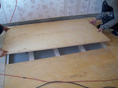 Thick plywood may well replace the subfloor boards