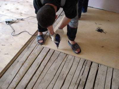 Plywood evens and strengthens wooden floors