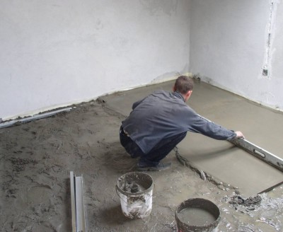 Concrete screed is an excellent base for parquet board