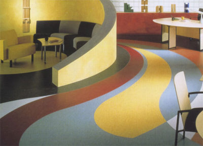Commercial linoleum is durable and abrasion resistant.