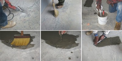How to quickly repair a concrete base under a wooden floor in an old house?