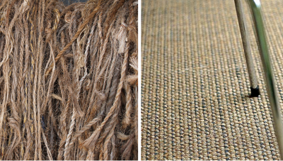 Tecido de sisal é tecido a partir das fibras de uma planta de agave mexicana