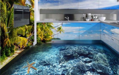 Обемното изображение на насипни подове създава атмосфера на морското крайбрежие