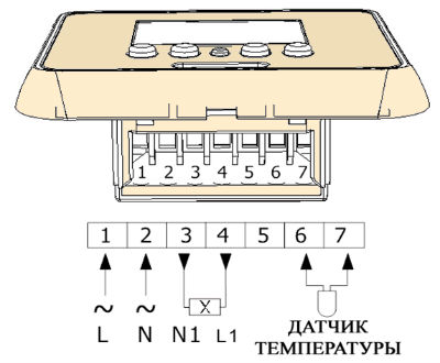 Általános termosztát csatlakozási ábra