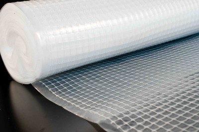 Polyethylene vapor barrier of a wooden floor