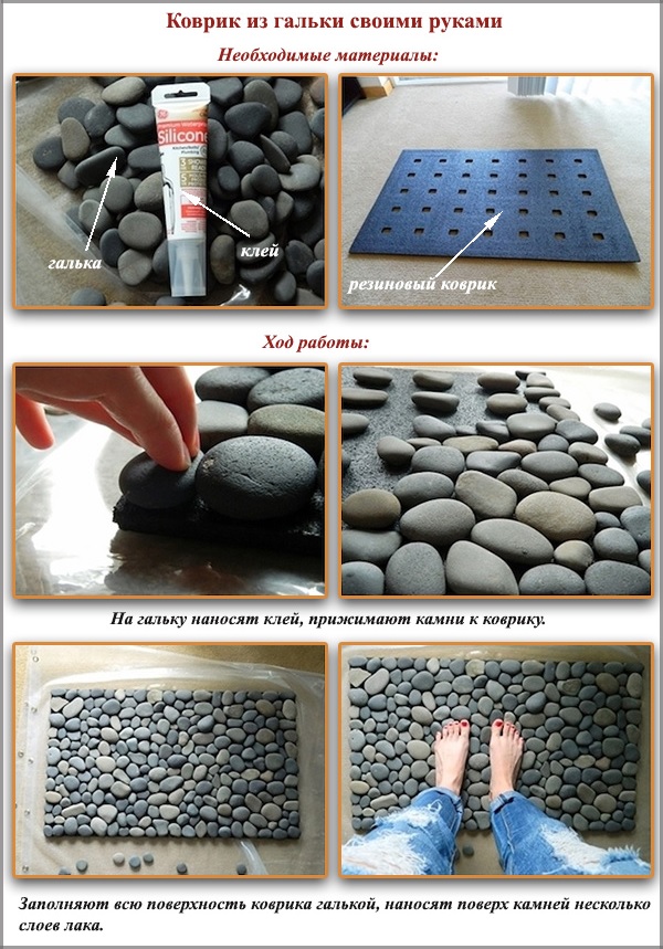 Do-it-yourself pebble rug