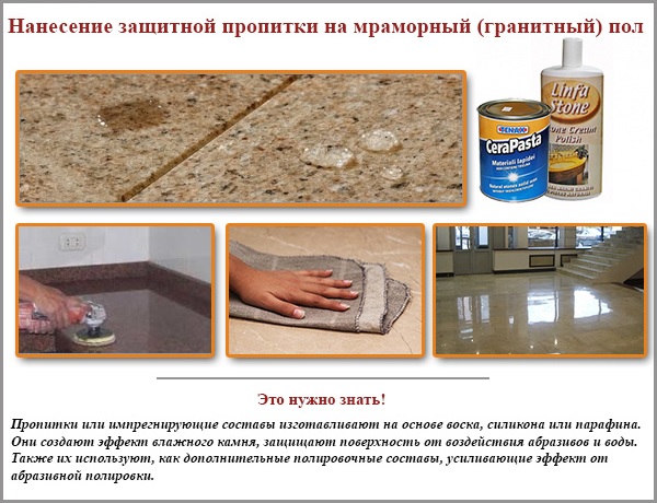 Penggunaan impregnasi pelindung di lantai marmar (granit)