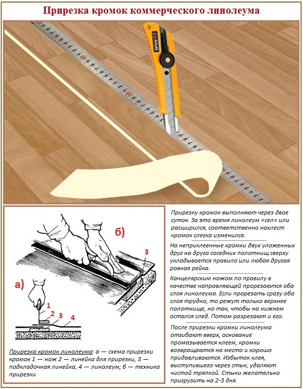 How to cut linoleum sutures correctly