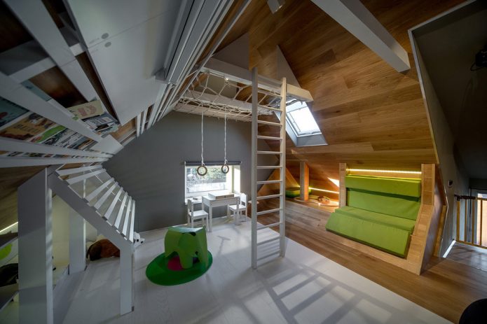 Furnishing an attic in a private house