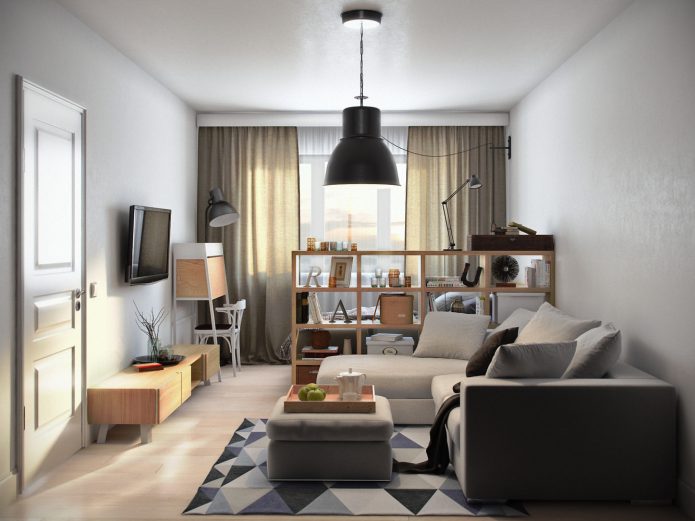 Disposició de mobles en un apartament d’una sola habitació