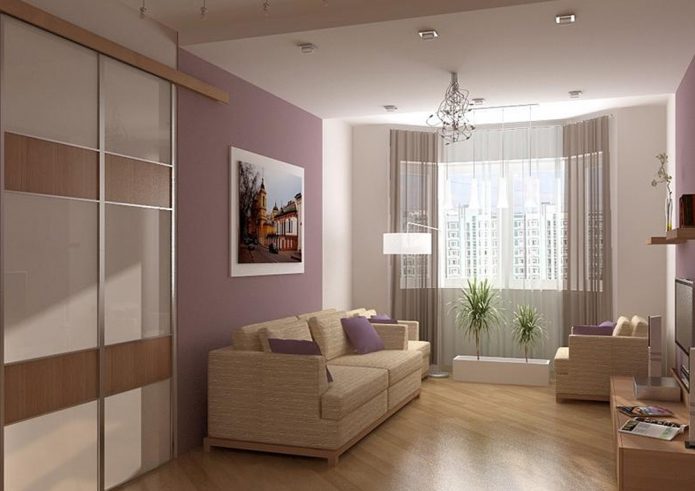 Aranjament mobilier într-un apartament cu o cameră