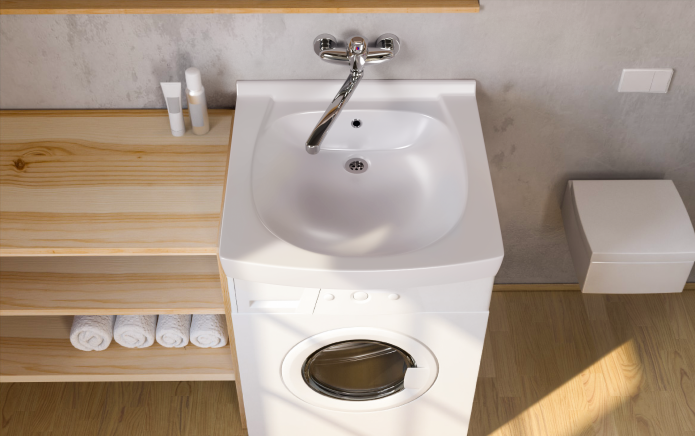 var man kan placera en tvättmaskin i en liten lägenhet