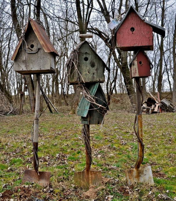 Unusual use of old shovels