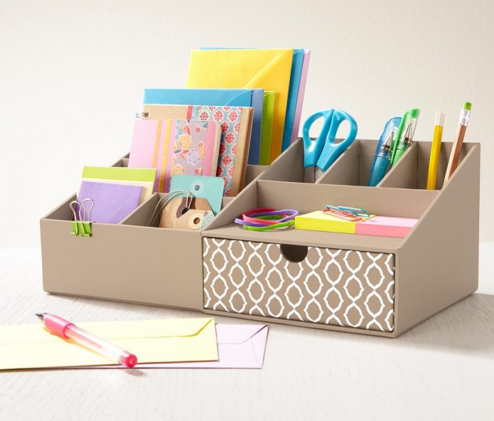 Cardboard organizer for a student
