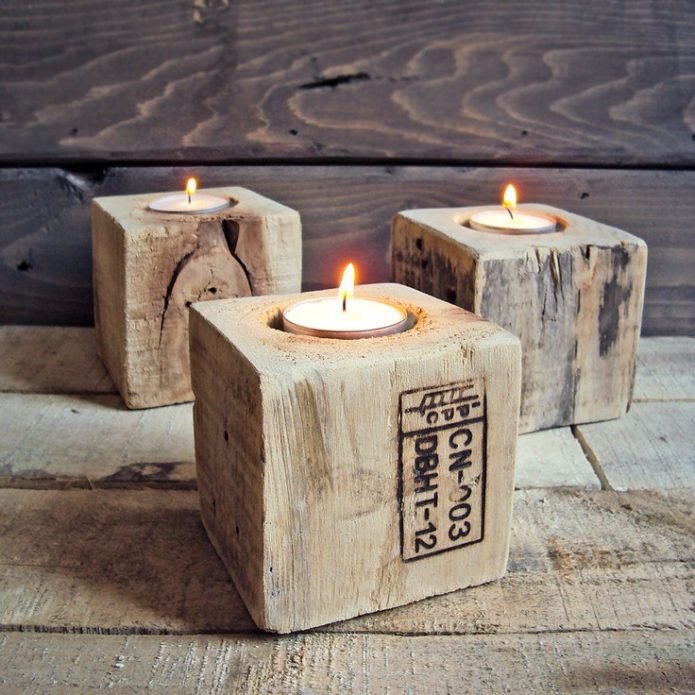 Loft Kerzenhalter aus Holz