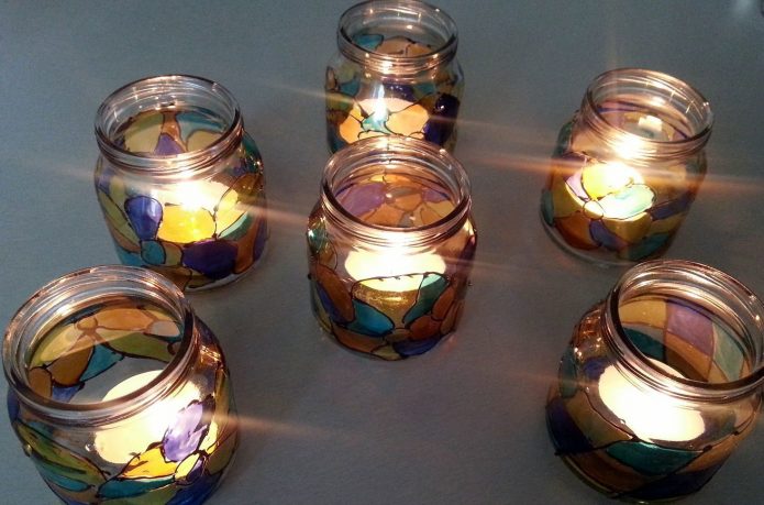 Bohemiško stiliaus žvakidės