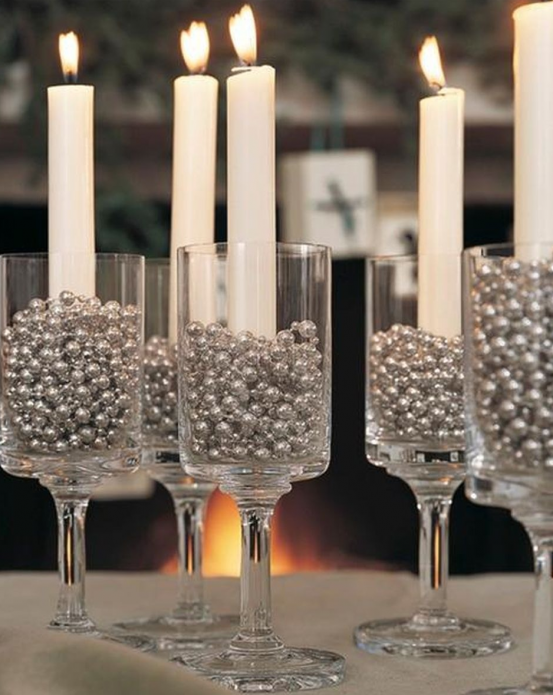 Vestuvių žvakidės iš akinių
