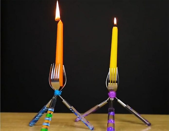 Candlesticks from forks