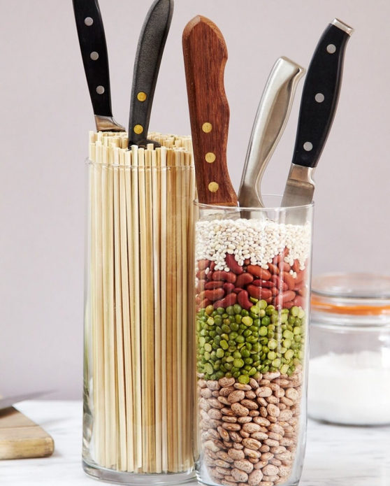 Stand for knives from a glass with cereals
