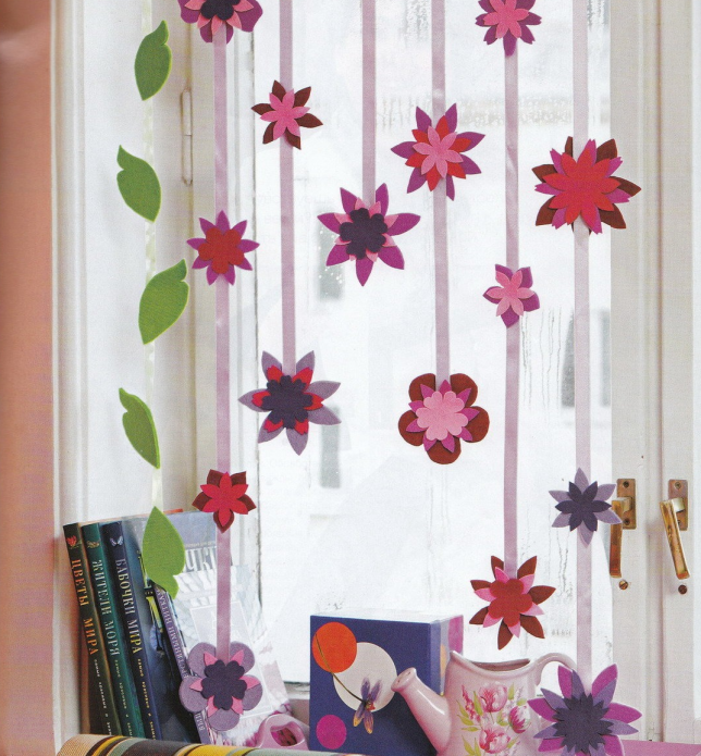 Papierblumenvorhänge für Kinderzimmer
