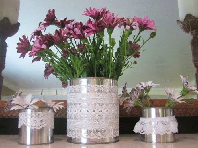 Simple but effective can vases