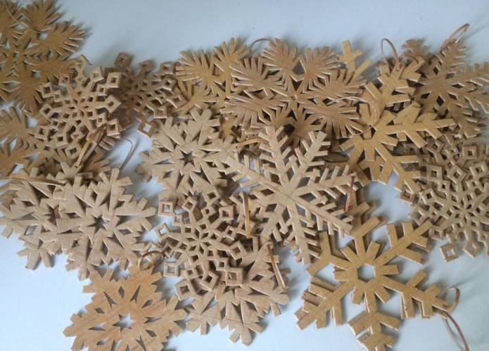 Christmas decorations from birch bark
