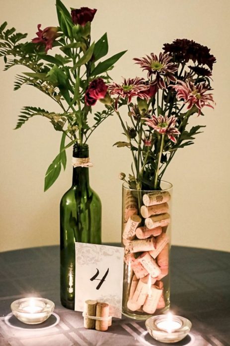Wine cork glass vase