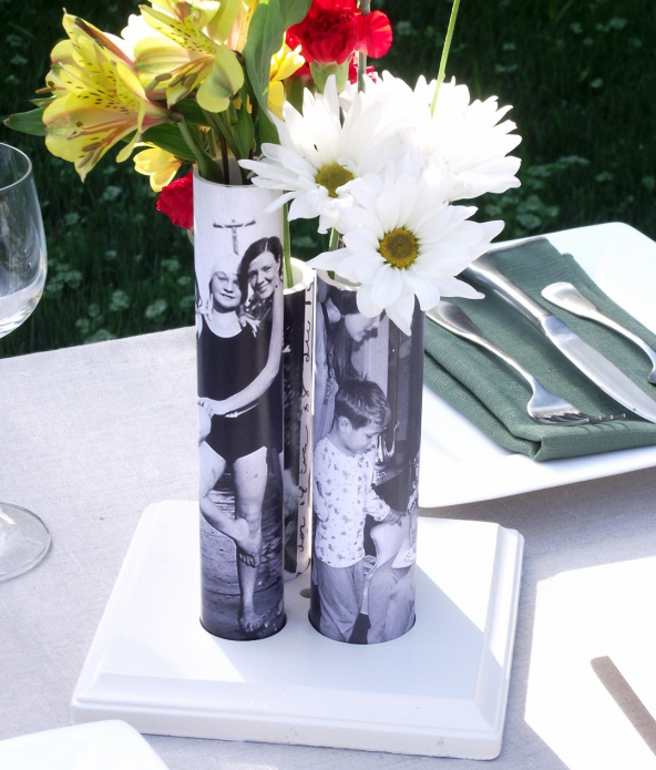 Beautiful vases from plastic pipes