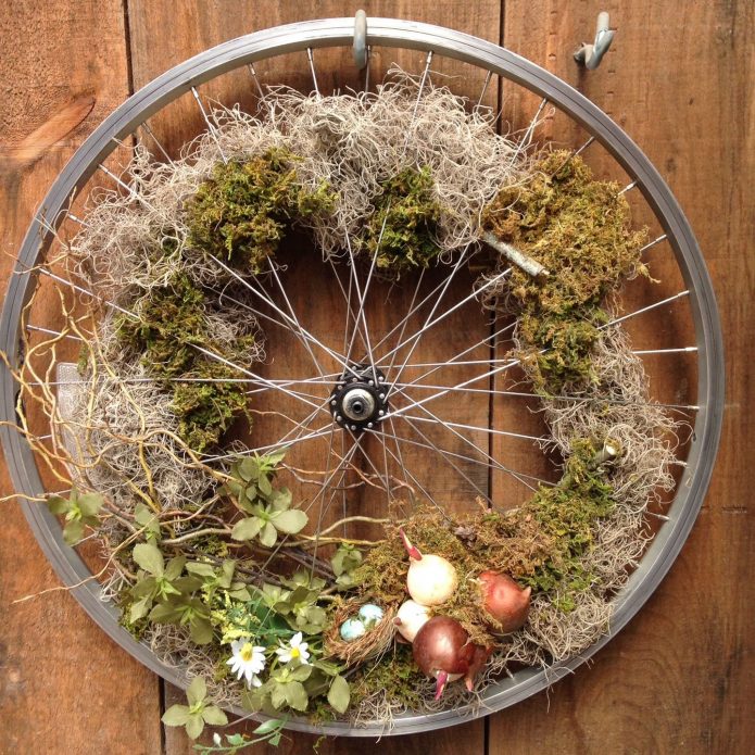 Coroa de outono de uma roda de bicicleta