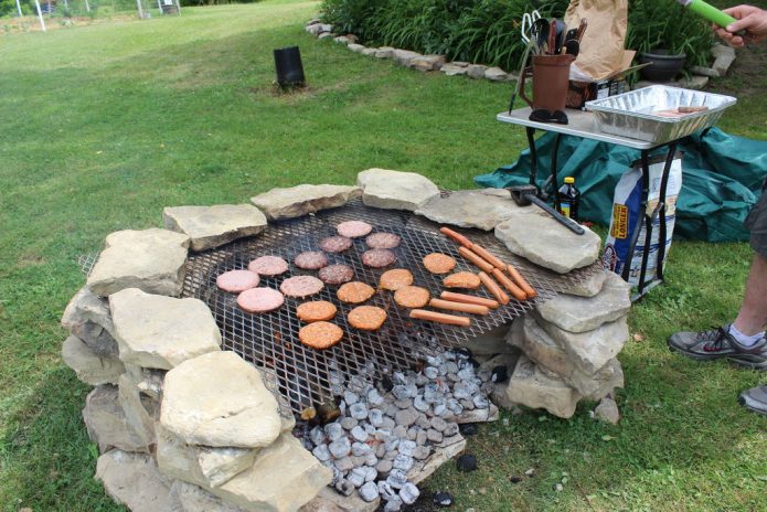 Homemade stone barbecue