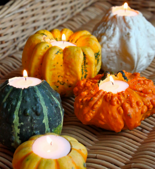 Small Pumpkin Candle Holders