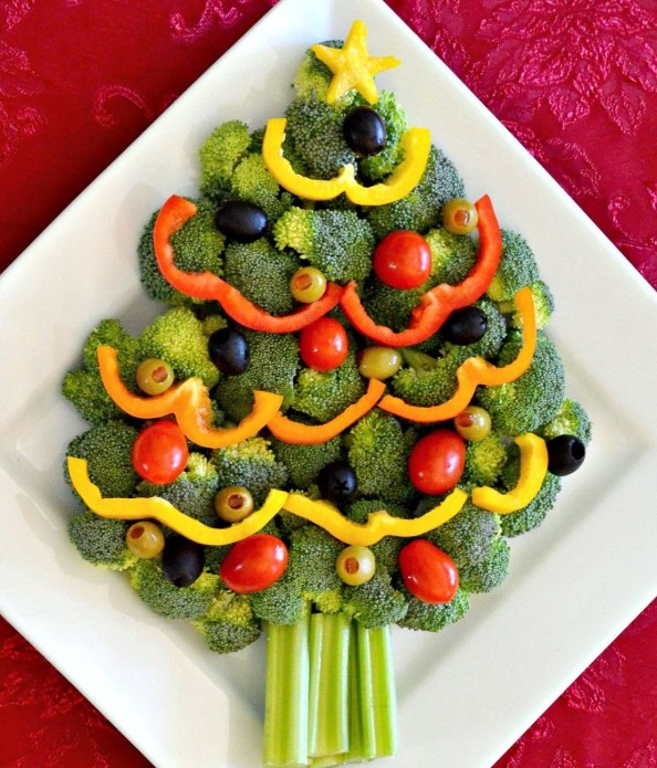 Декорация за Нова година на зеленчуци