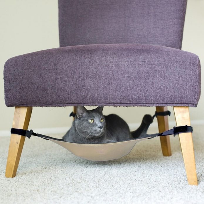 Dom dla kotów ze starego krzesła