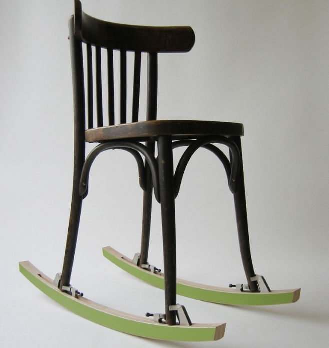 Šūpuļkrēsls no vecā krēsla