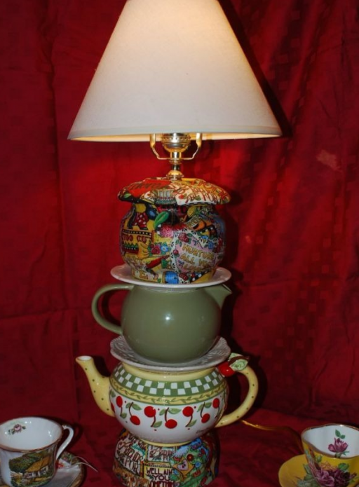 Original bordslampa från diskar