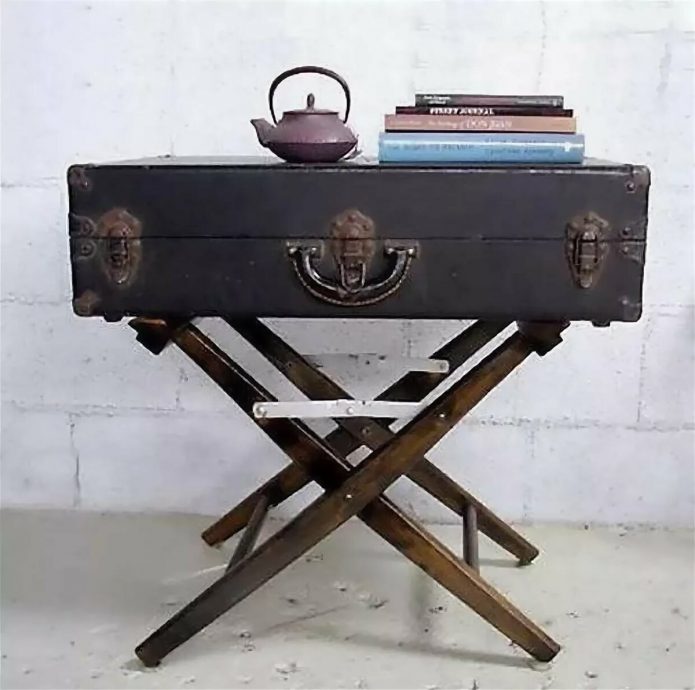 Folding table with suitcase