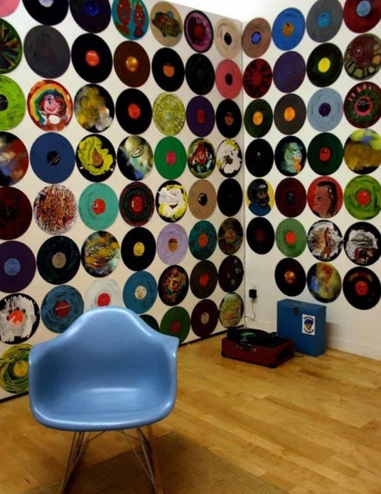 Väggdekor med vinylskivor