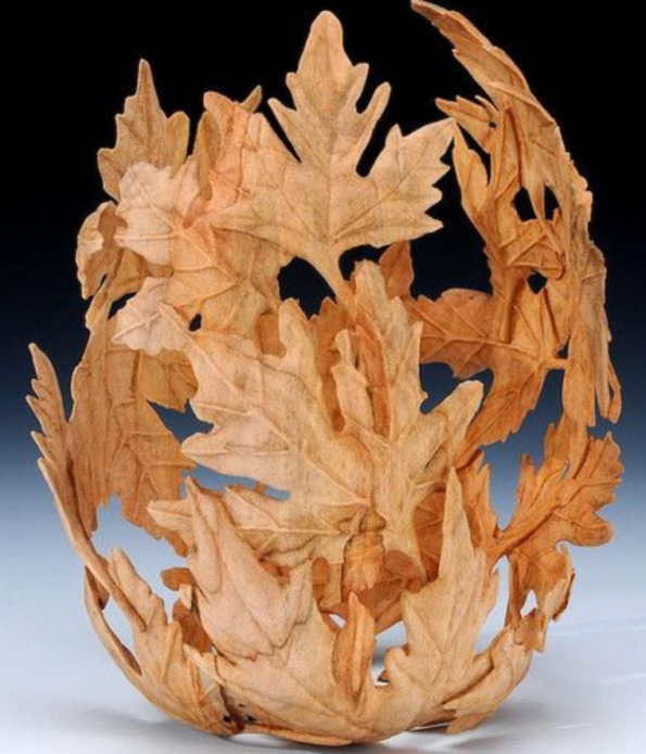 Vase décoratif de feuilles