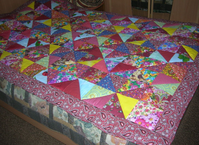 Chintz patchwork bedspread