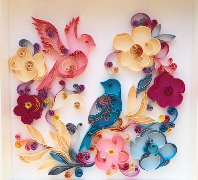 Quilling paper panel