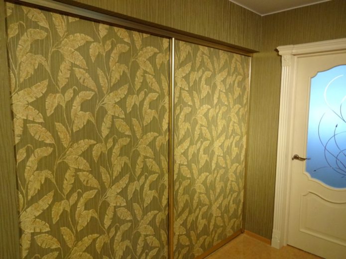 Wardrobe, pasted over with wallpaper