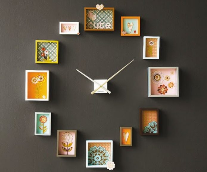 Relógio decorado com os restos de papel de parede